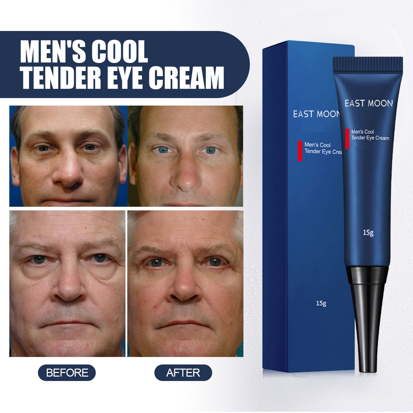 East Moon Men's Retinol Eye Cream Repairs Dark Circles, Firms, Diminishes Fine Lines, Hydrates Eye Bags, Eye Cream