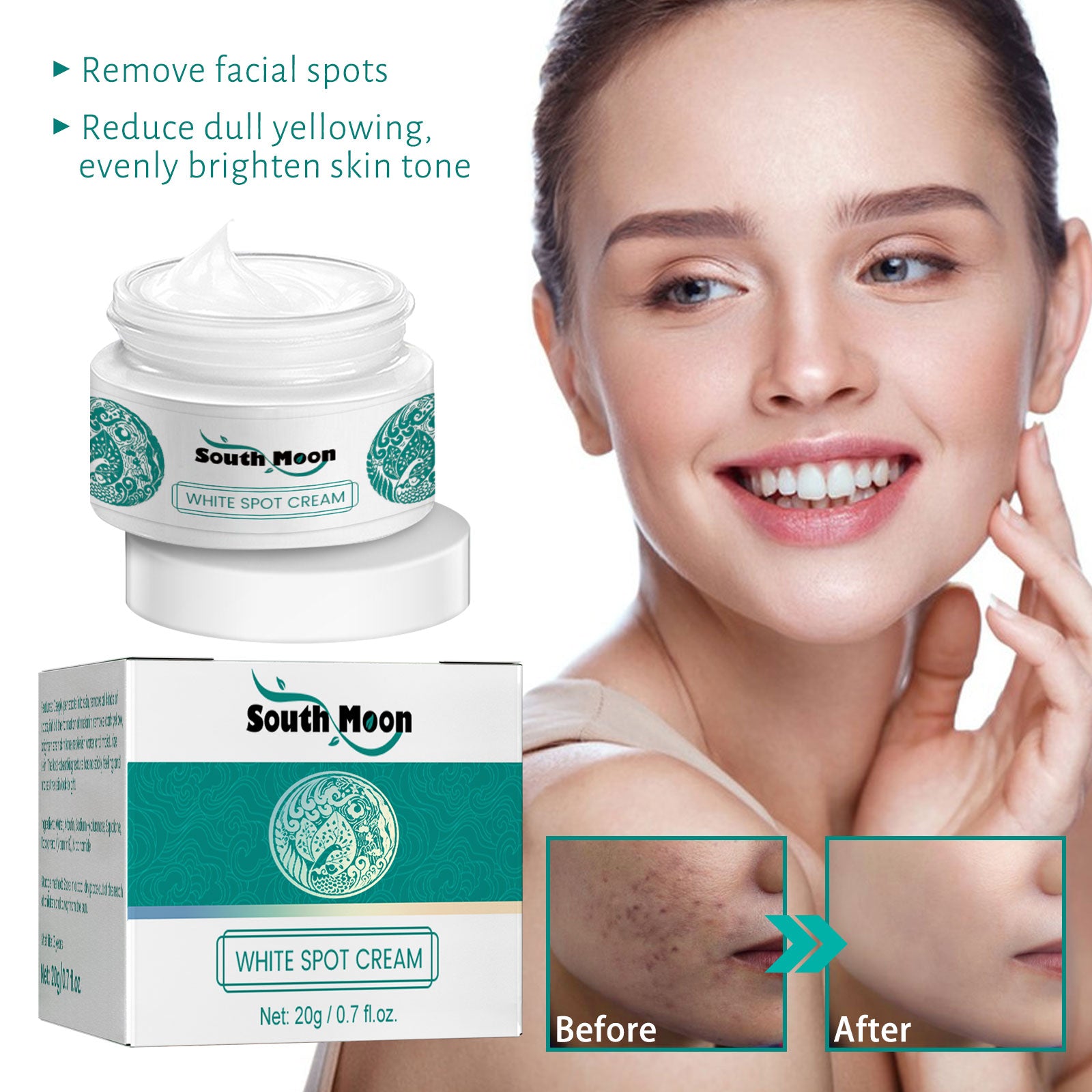 South Moon Brightening and Fading Spot Cream Moisturizing, Whitening, Firming, Fine Lines and Fading Spots Beauty Cream